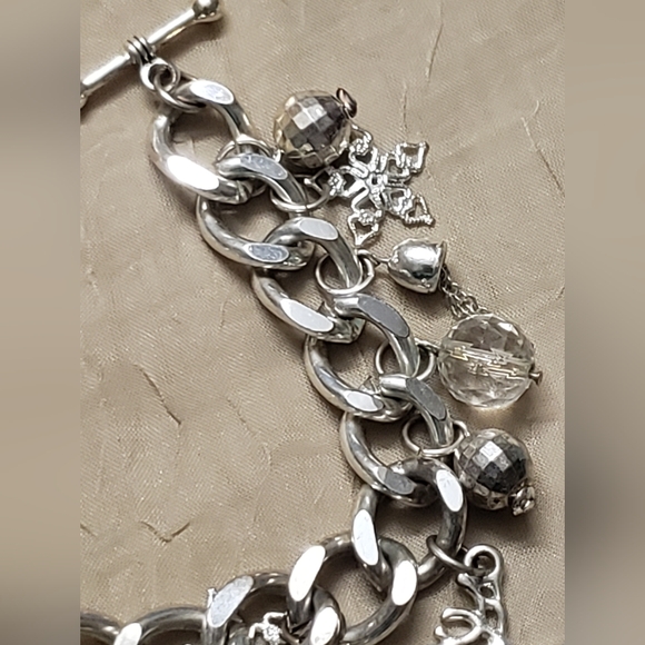 Antique Sterling Silver Snow Activity Themed Charm Bracelet . - Picture 7 of 10